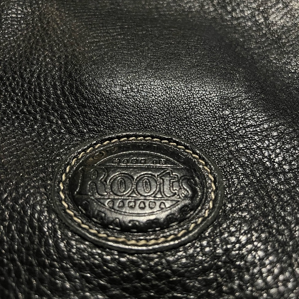 Roots Black Leather Purse